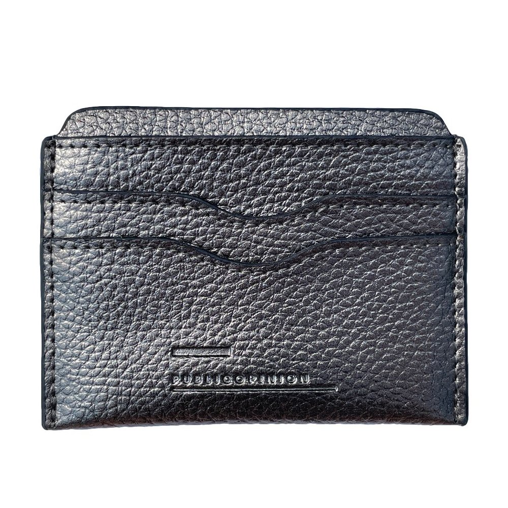 PUBLIC OPINION Leather Card Case in Metallic